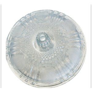 VTG Crystal‎ Cut Candy/Nut Frosted Leaves & Embossed Roses Covered Dish